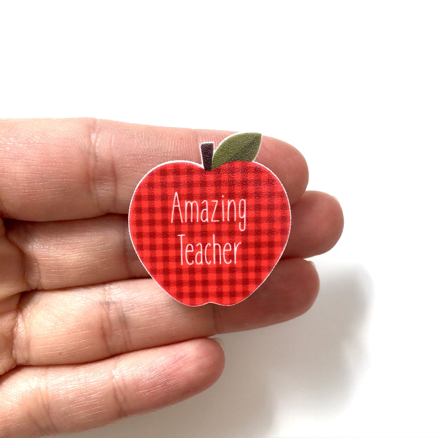 Amazing teacher lanyard pin - A is for apple