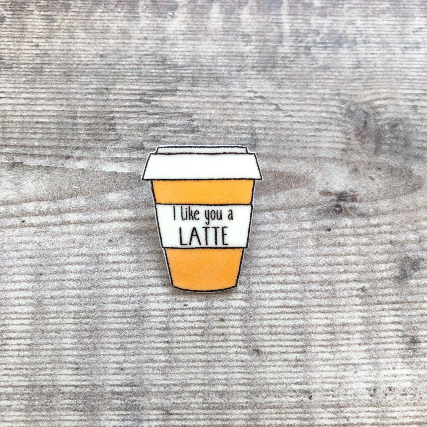 Valentine coffee lover brooch - Latte pin badge