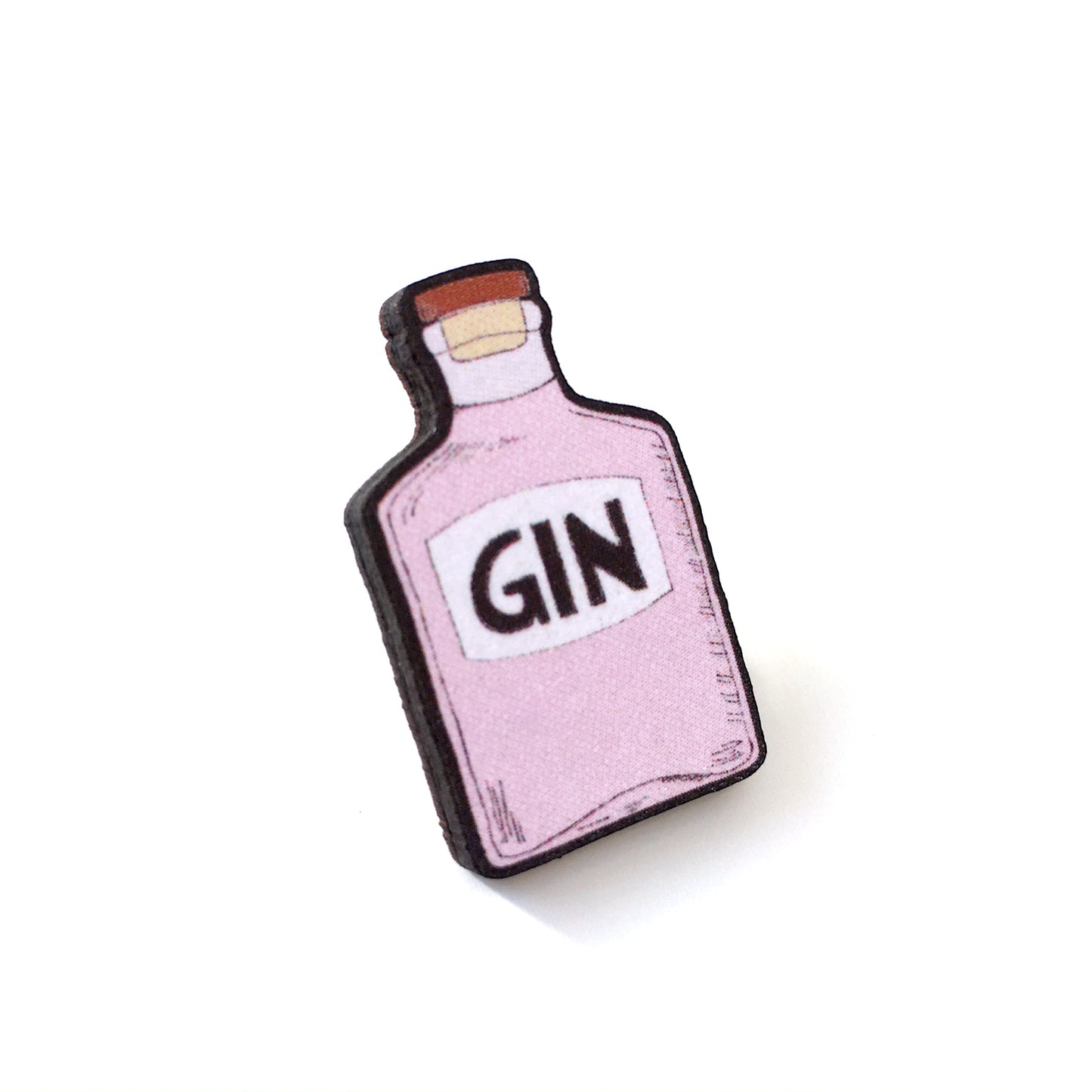 Pink gin bottle pin - Quirky gin lover gift