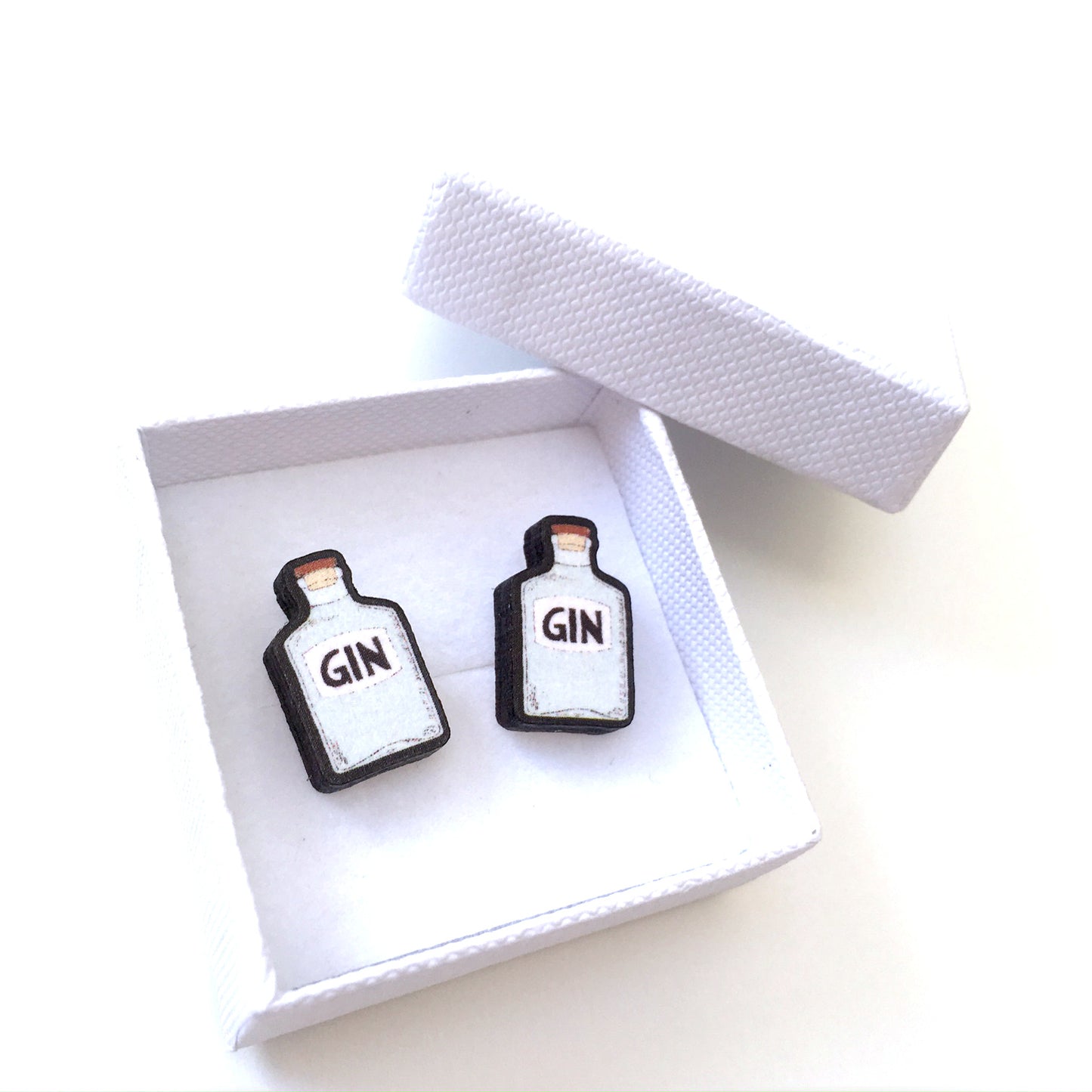 Gin bottle stud earrings - Quirky gift for her
