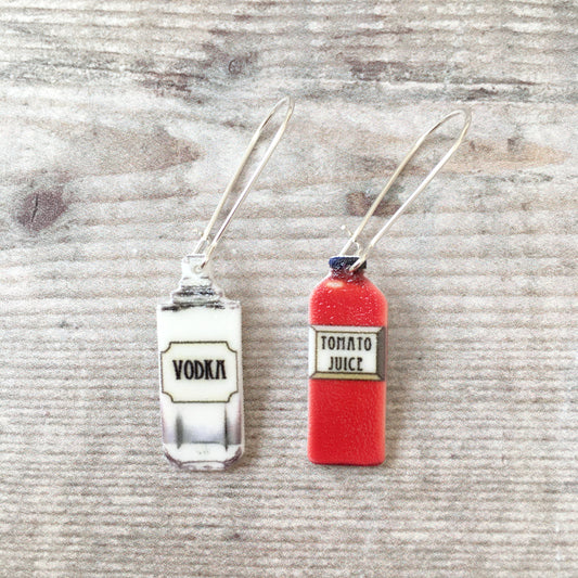 Bloody Mary drop earrings - Vodka lover gift