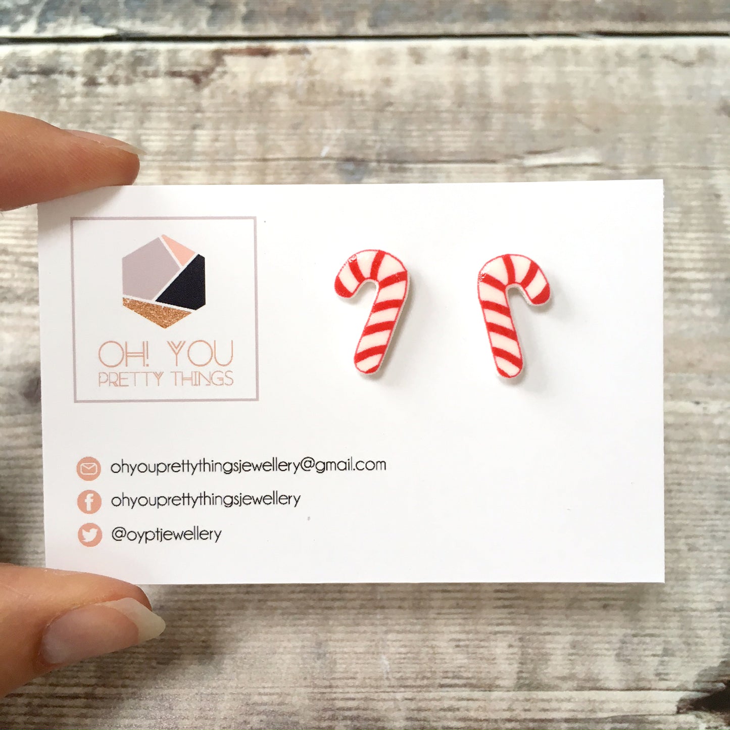 Candy canes christmas stud earrings - Secret santa gift