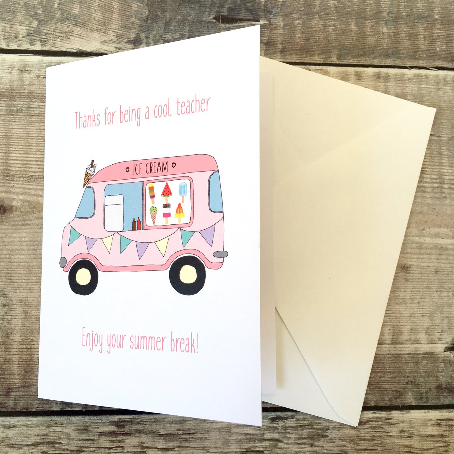 Cool teacher card - Thank you card for teaching staff - End of term gift
