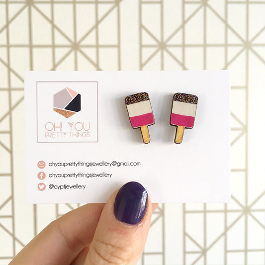 Fab ice lolly stud earrings - Quirky summer fashion accessory