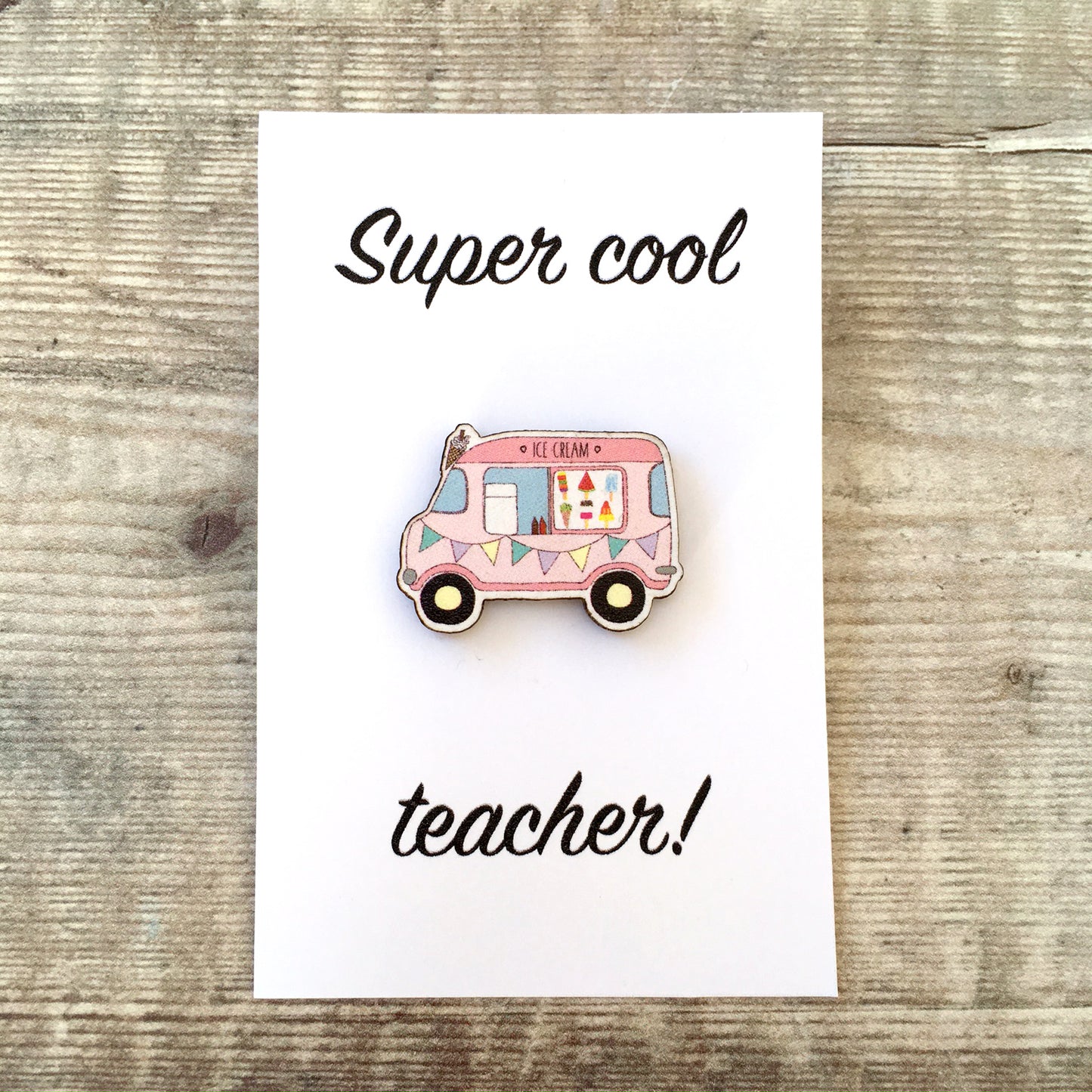 Super cool ice cream van teacher lapel pin gift