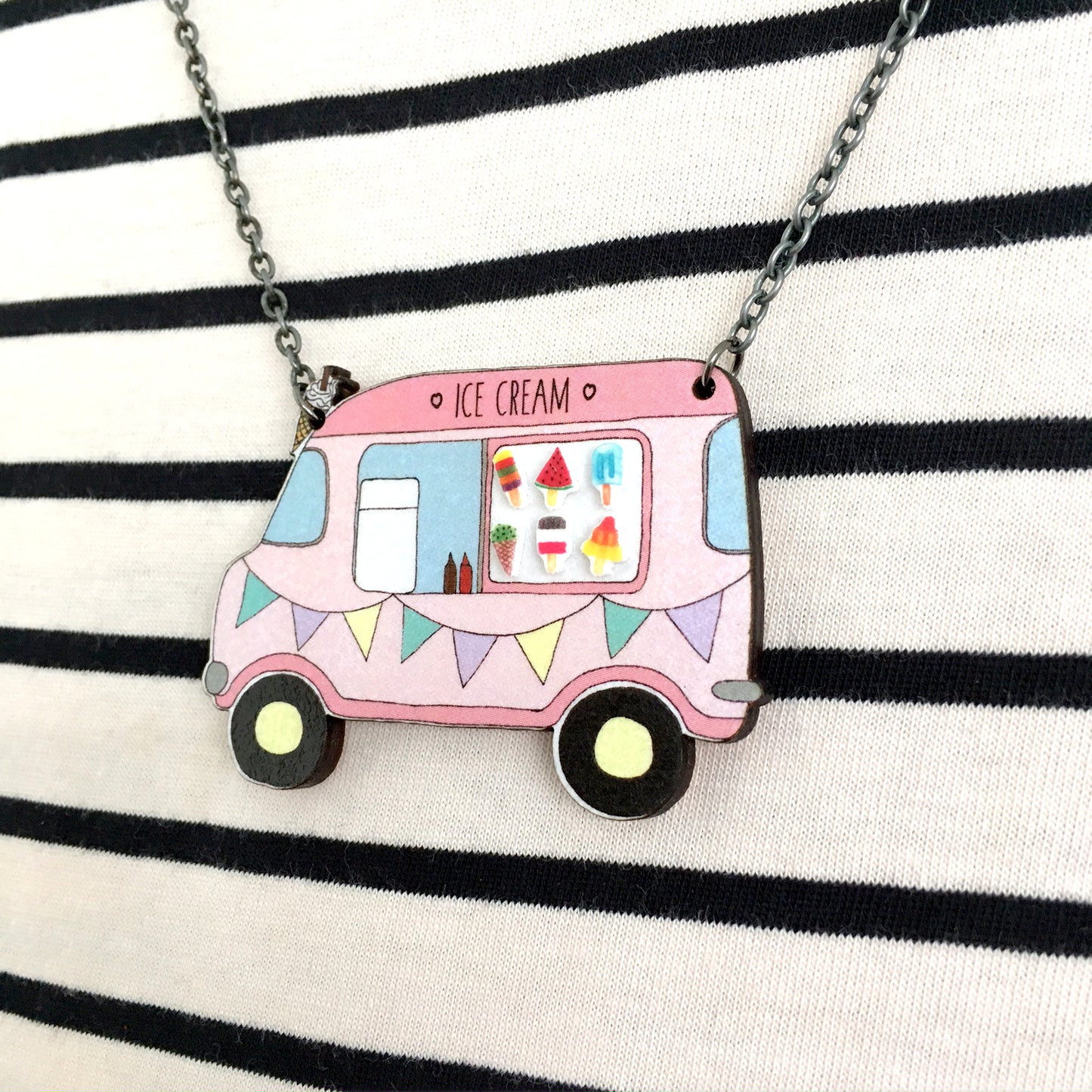 Ice cream van necklace - Quirky statement necklace