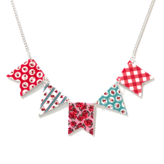 Jubilee bunting necklace - Red white and blue summer accessory