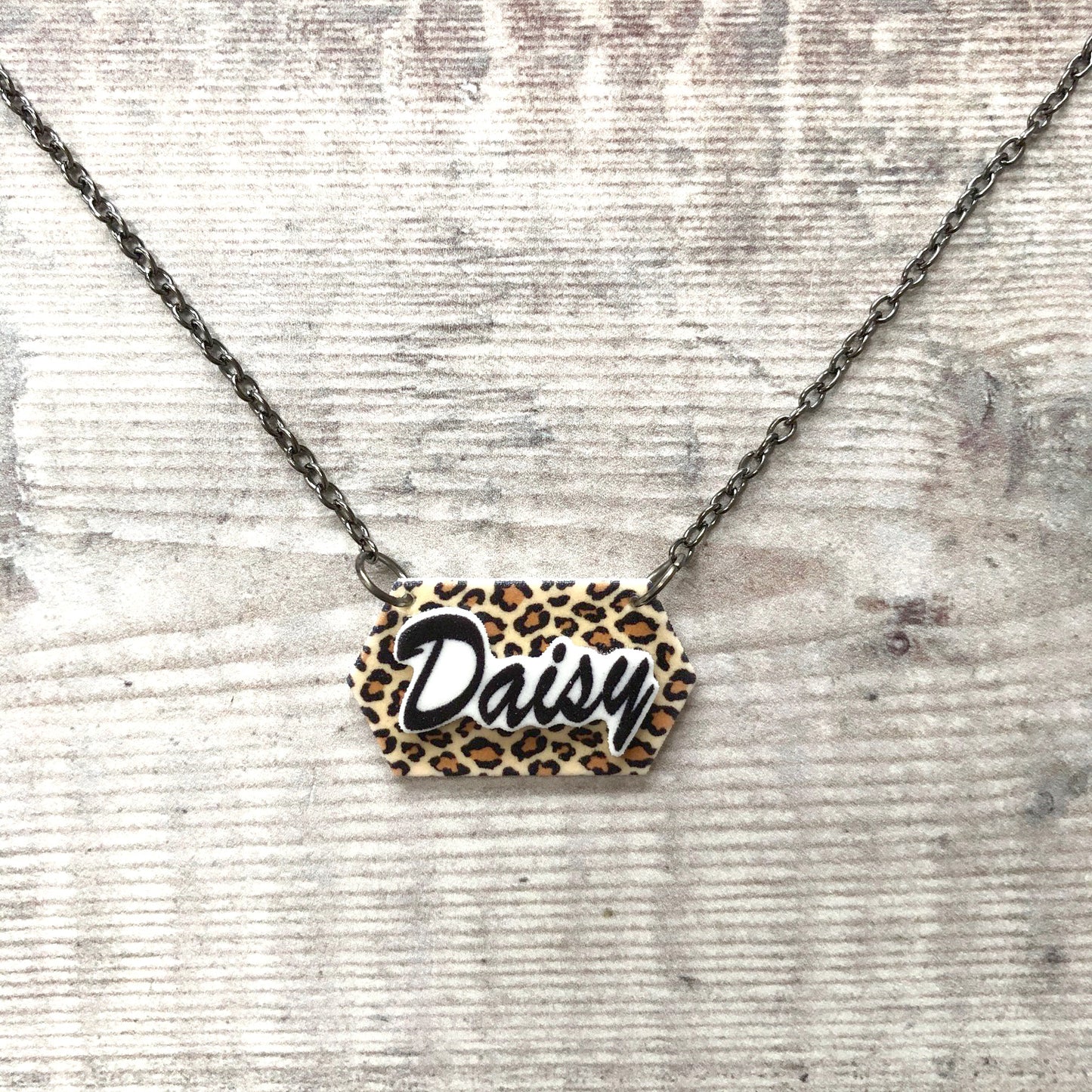Personalised colourful pattern name necklace - Cute gift for her