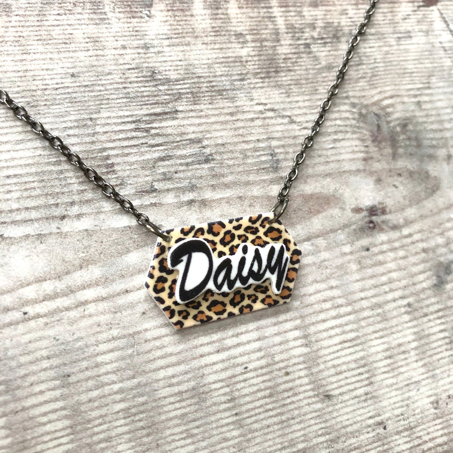 Personalised colourful pattern name necklace - Cute gift for her
