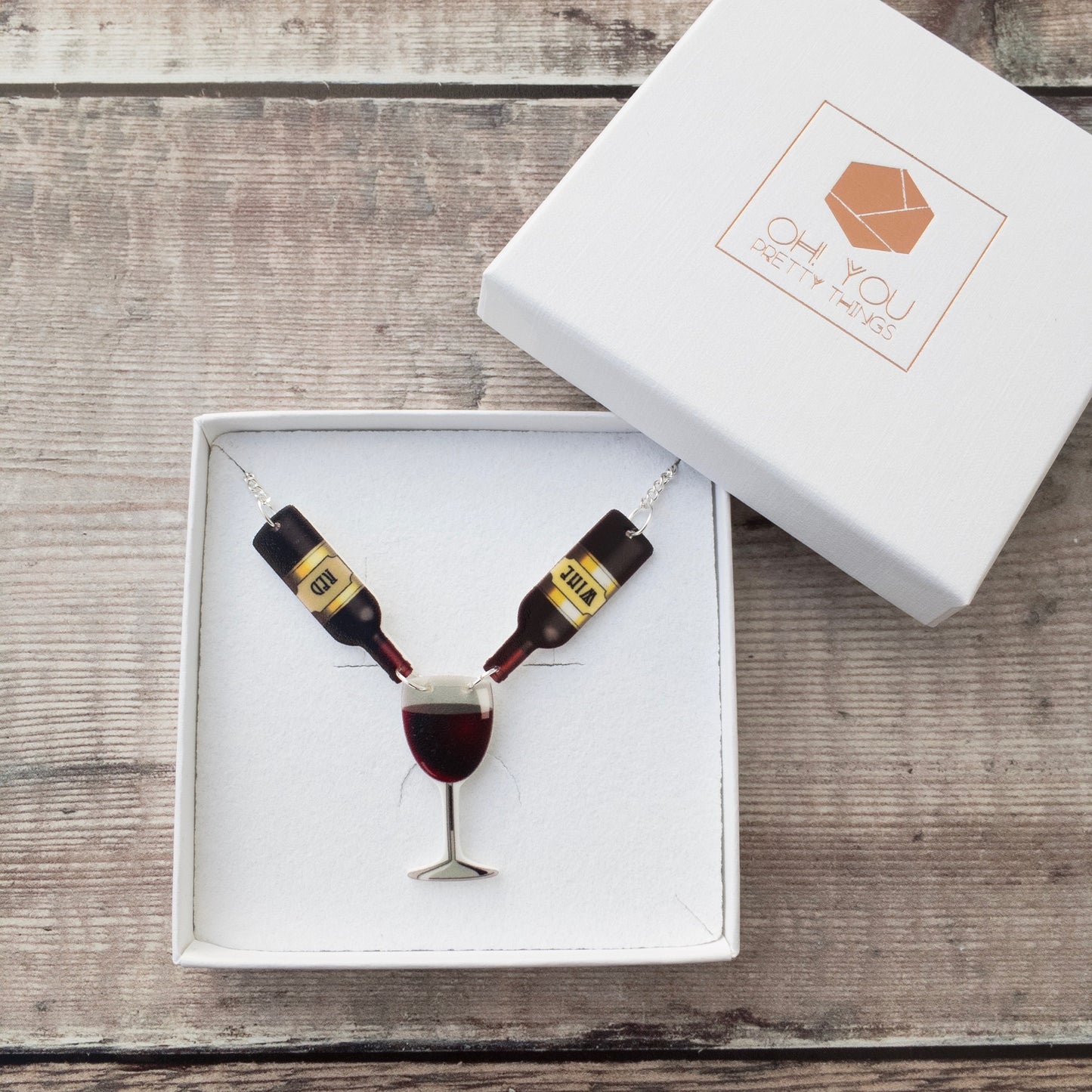 Red wine necklace - Wine lover gift