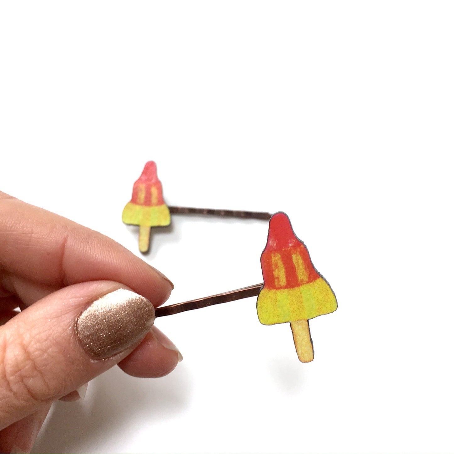 Rocket ice lolly hair pins - Quirky gift for her