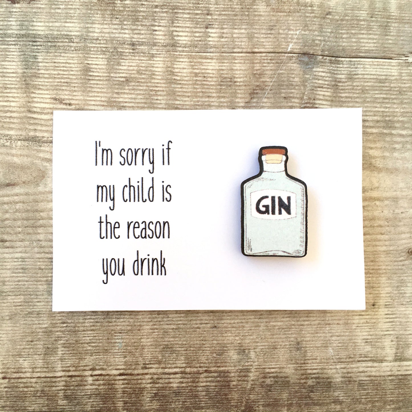 Teacher gift gin bottle lapel pin