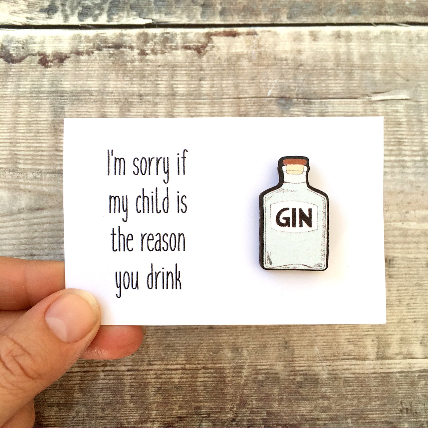 Teacher gift gin bottle lapel pin