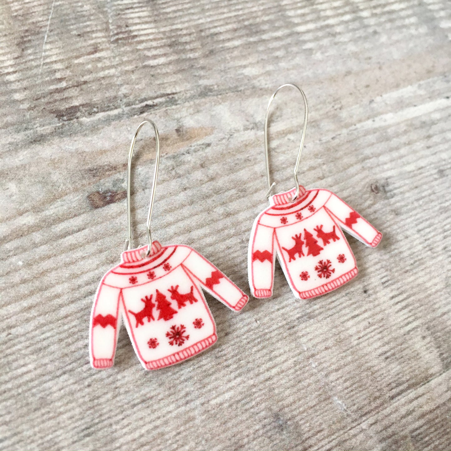 Christmas jumper funny holiday drop earrings - Christmas party fashion