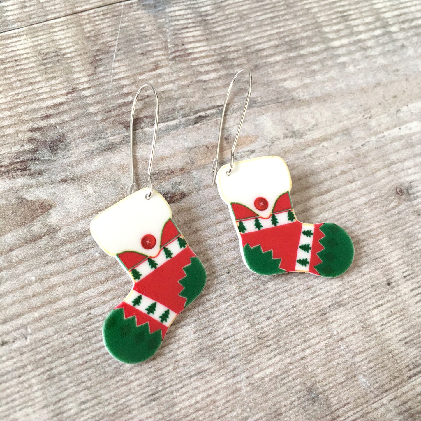 Christmas stocking novelty drop earrings - Secret santa gift